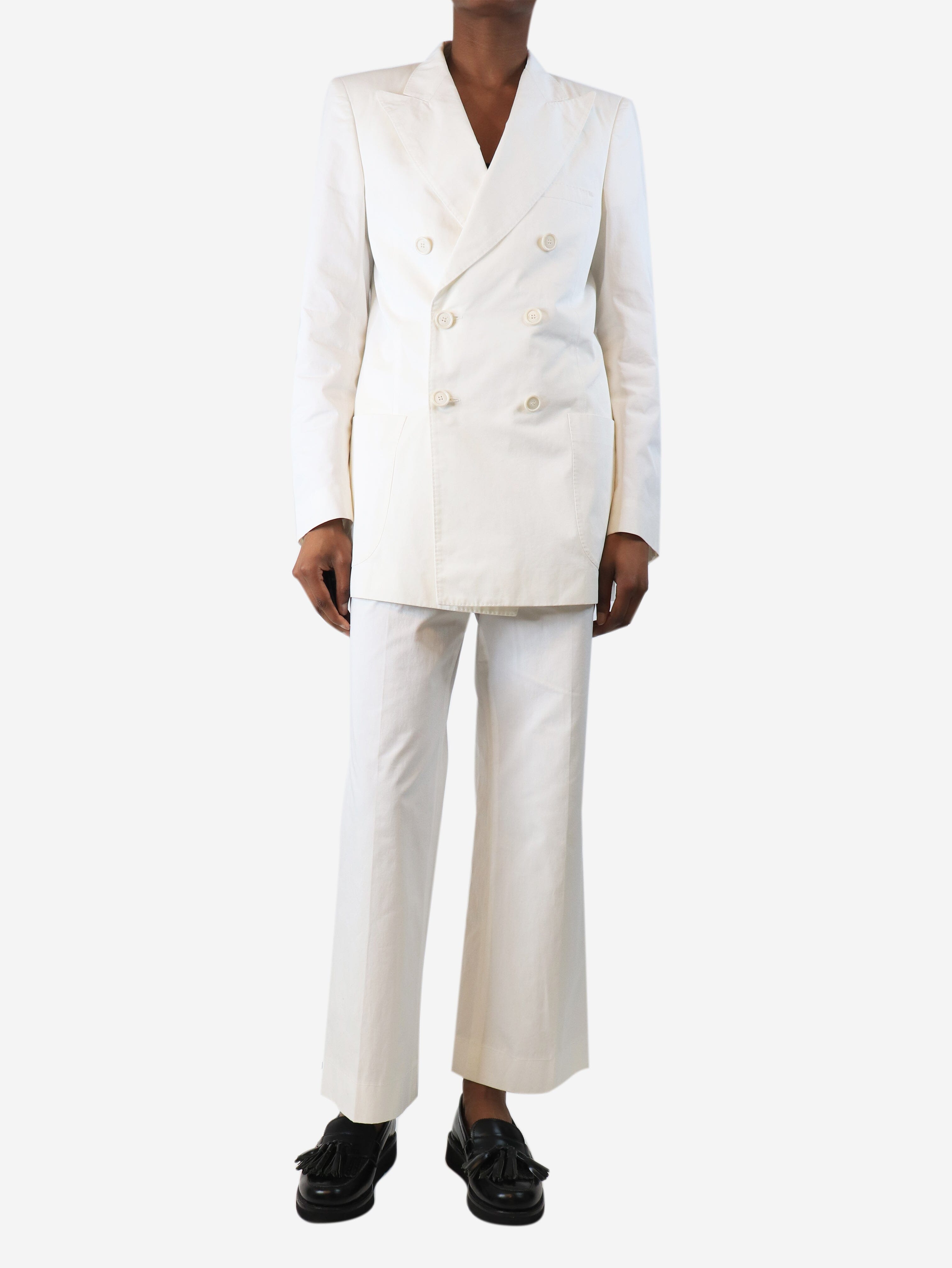 White two-piece jacket and trouser suit set - size UK 6 Sets Maison Margiela 