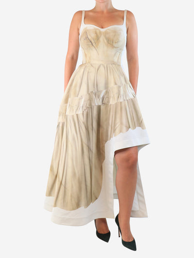 Calico Trompe L'oeil assymmmetric dress - size Dresses Alexander McQueen 