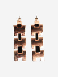 Hermes Rose gold Eileen drop earrings