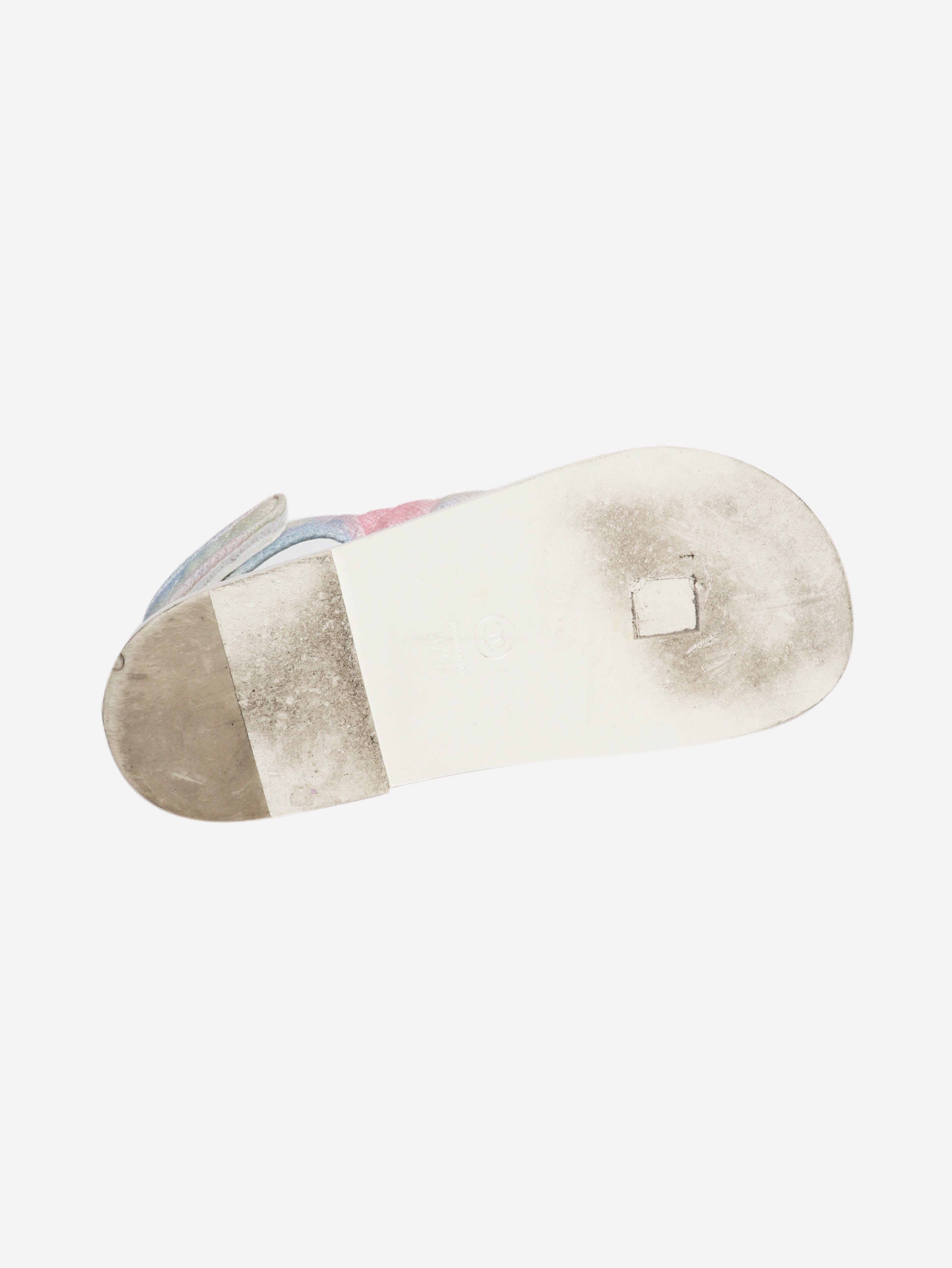 Multicolour Cruise 2022 pastel quilted sandals - size EU 37.5 Flat Sandals Chanel 