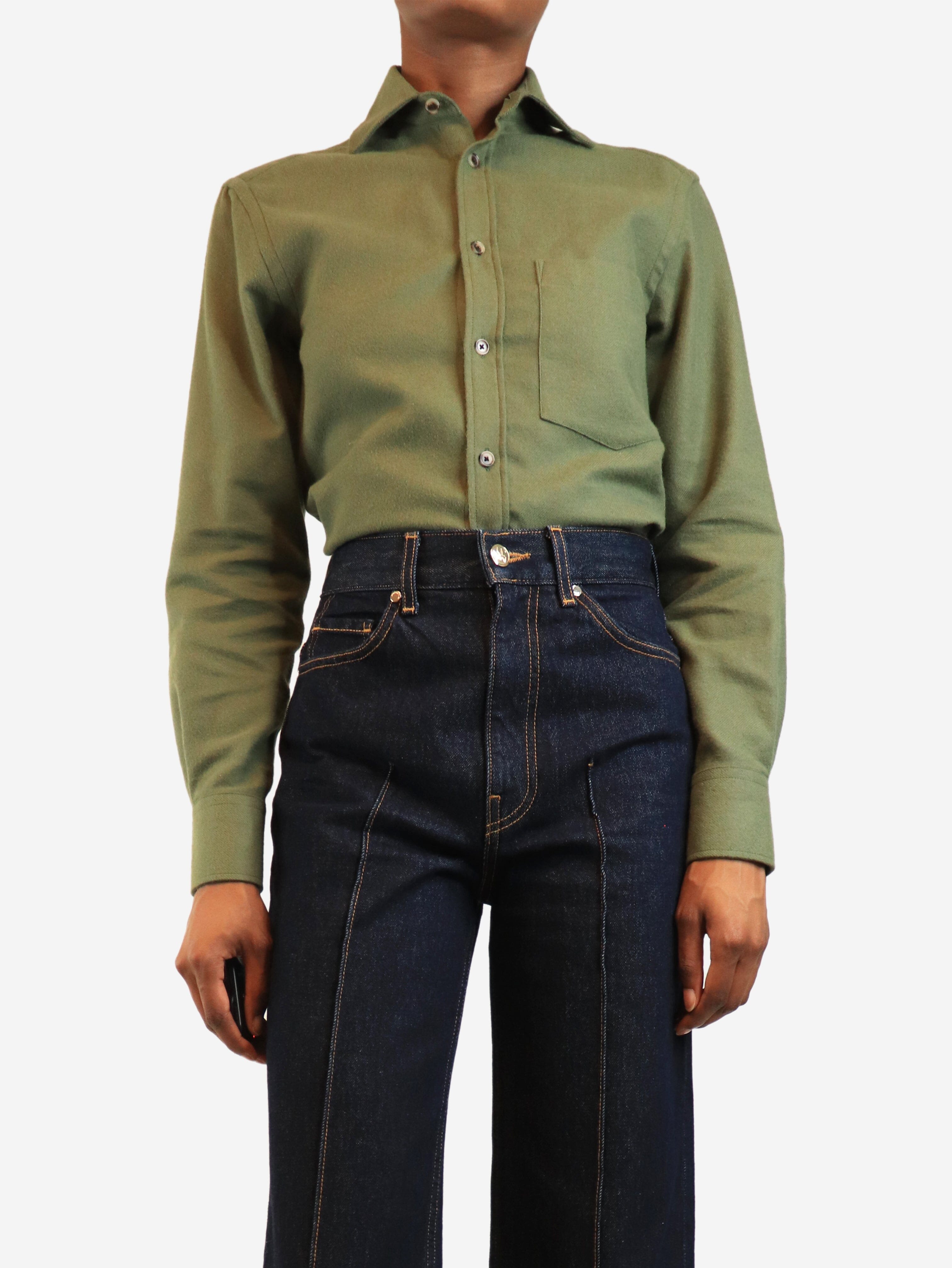 Green The Boyfriend shirt - size UK 6 Tops WNU 