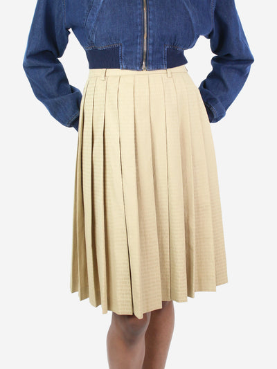 Beige printed pleated midi skirt - size IT 36 Skirts Miu Miu 