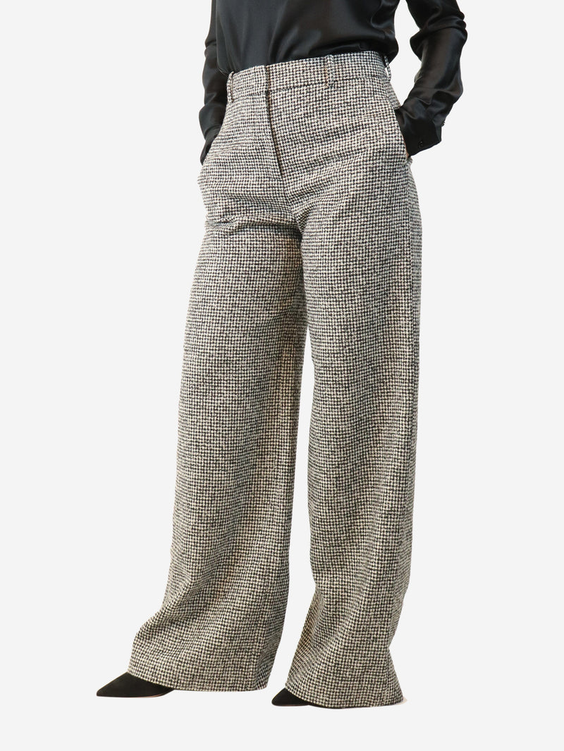 Black and white Houndstooth trousers - size UK 10 Trousers Ermanno Scervino 