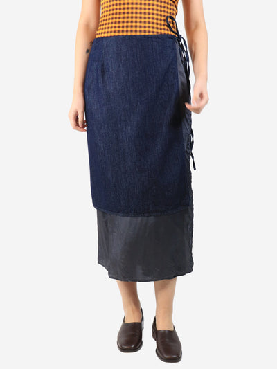 Blue denim wrap skirt - size UK 12 Skirts Dries Van Noten 