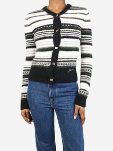 Ganni Black stripe knit cardigan - size S