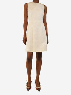 Ivory sleeveless floral jacquard mini dress - size UK 6 Dresses Dolce & Gabbana 