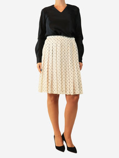 Black and off-white polka dot pleated skirt - size UK 10 Skirts Prada 
