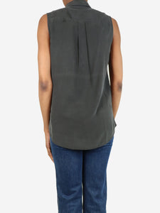 Equipment Femme Washed black sleeveless pocket shirt - size XS