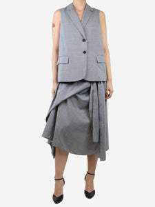 Morgane Le Fay Grey sleeveless vest and midi skirt set - size M