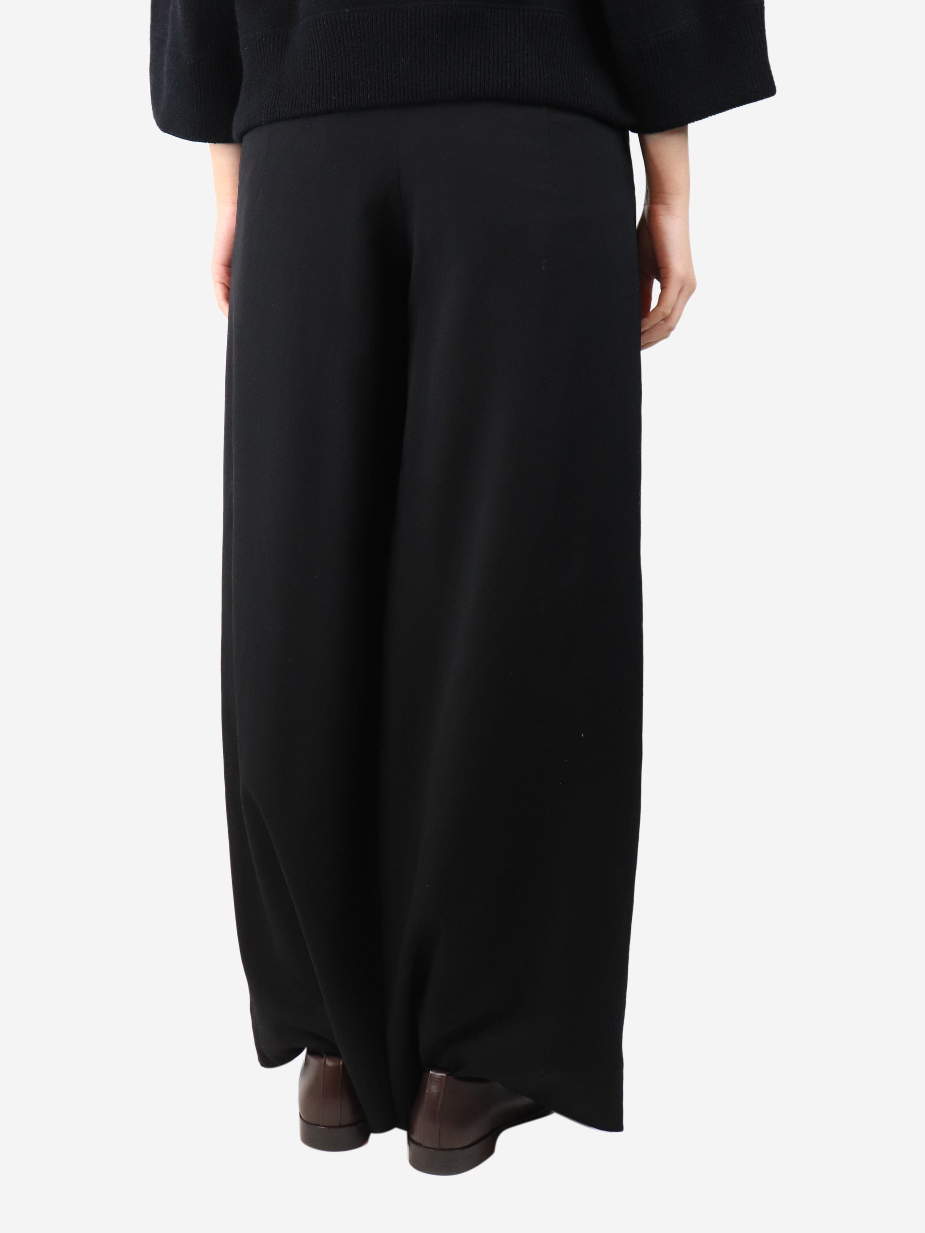 Black pleated wide-leg trousers - size UK 8 Trousers Geoffrey B. Small 