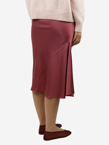 Rick Owens Pink satin midi skirt - size UK 8