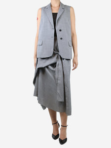 Morgane Le Fay Grey sleeveless vest and midi skirt set - size M