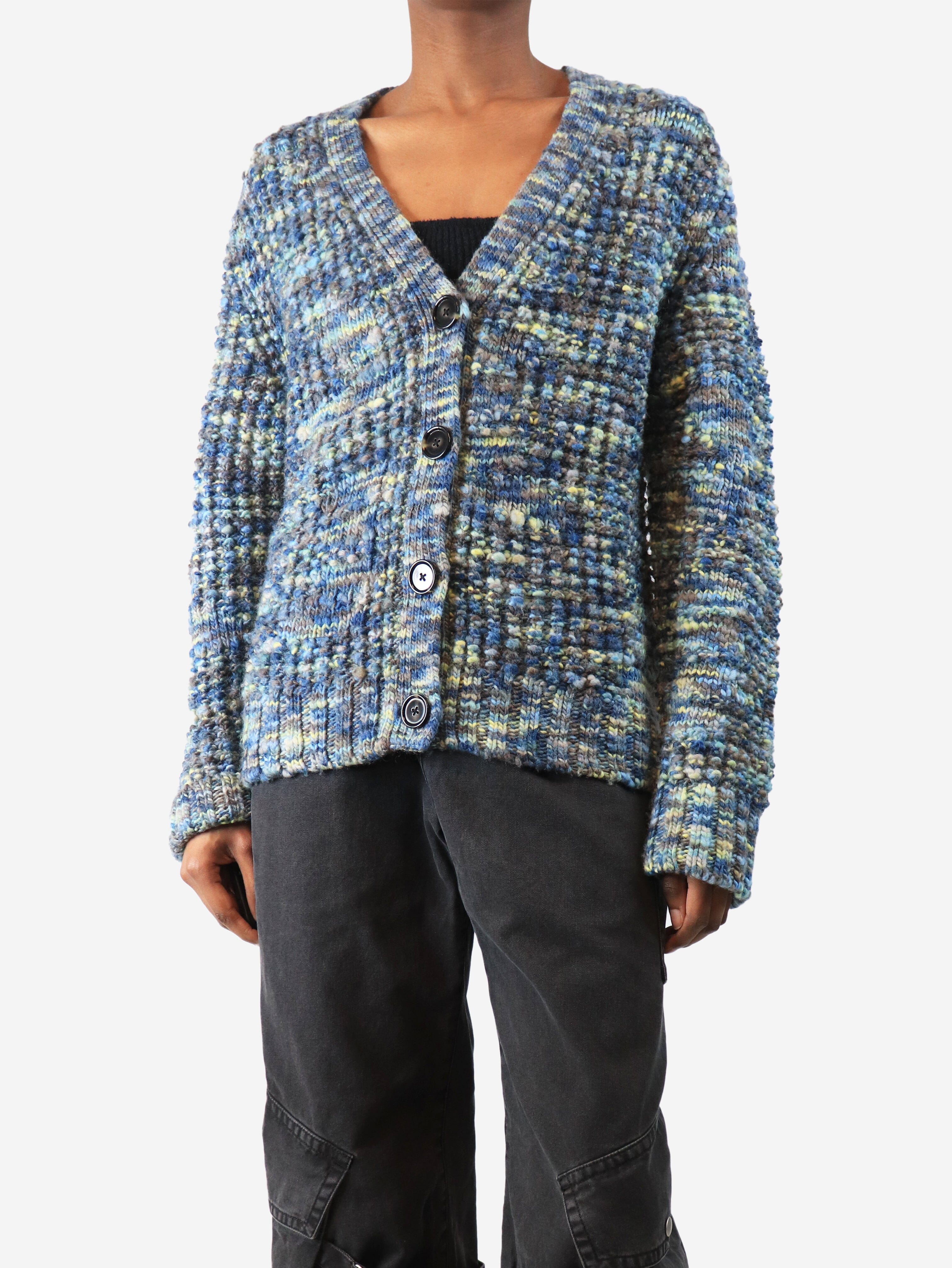 Blue Keatrice speckled-knit wool cardigan - size XS Knitwear Acne Studios 