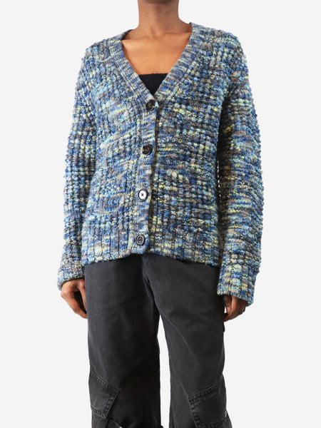 Blue Keatrice speckled-knit wool cardigan - size XS product image