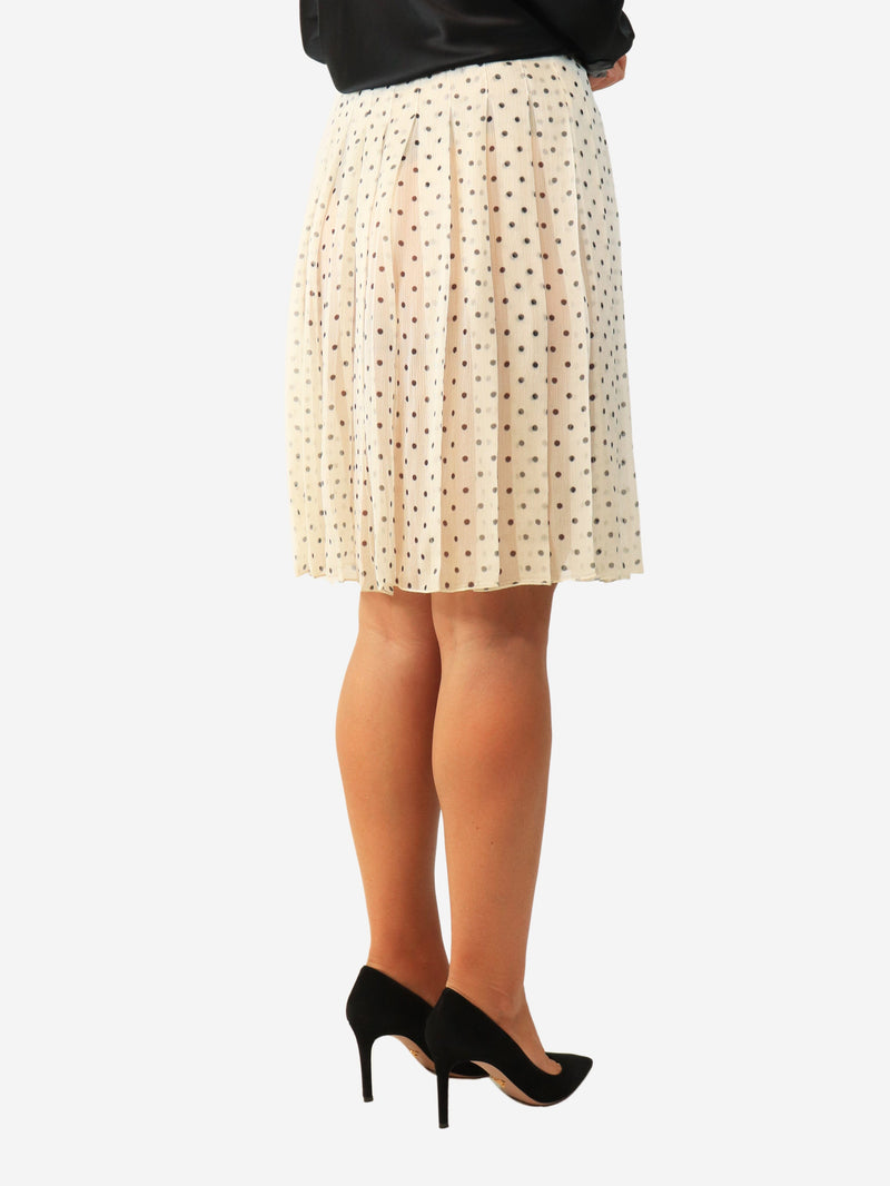 Black and off-white polka dot pleated skirt - size UK 10 Skirts Prada 