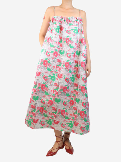 Sugar plum Metallic floral-jacquard midi dress - size UK 10 Dresses Ganni 