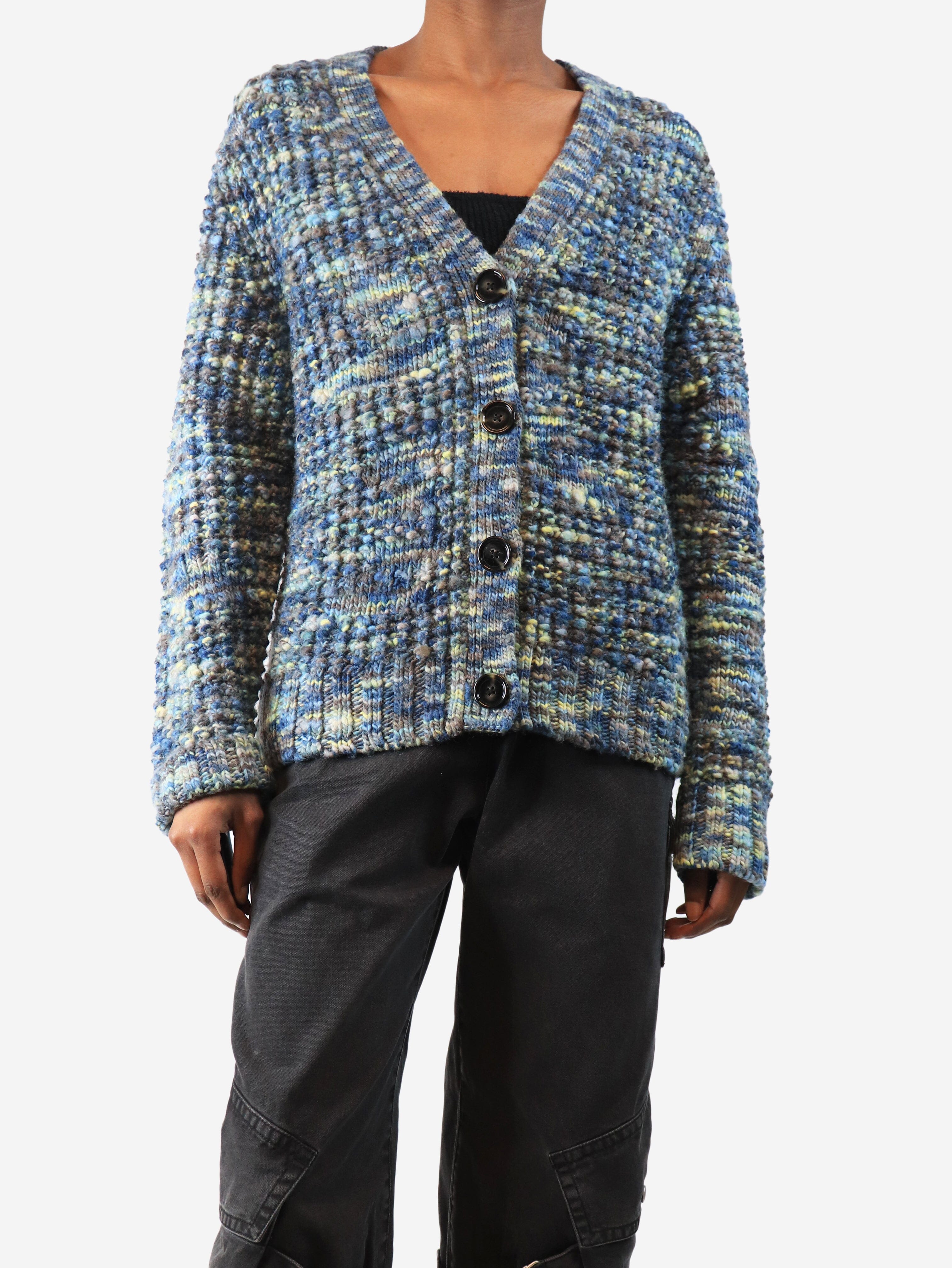 Blue Keatrice speckled-knit wool cardigan - size XS Knitwear Acne Studios 