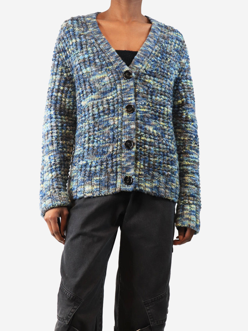 Blue Keatrice speckled-knit wool cardigan - size XS Knitwear Acne Studios 