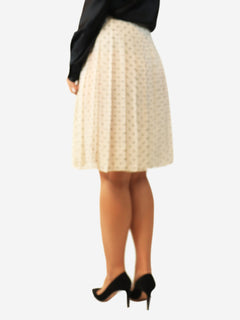 Black and off-white polka dot pleated skirt - size UK 10 Skirts Prada 