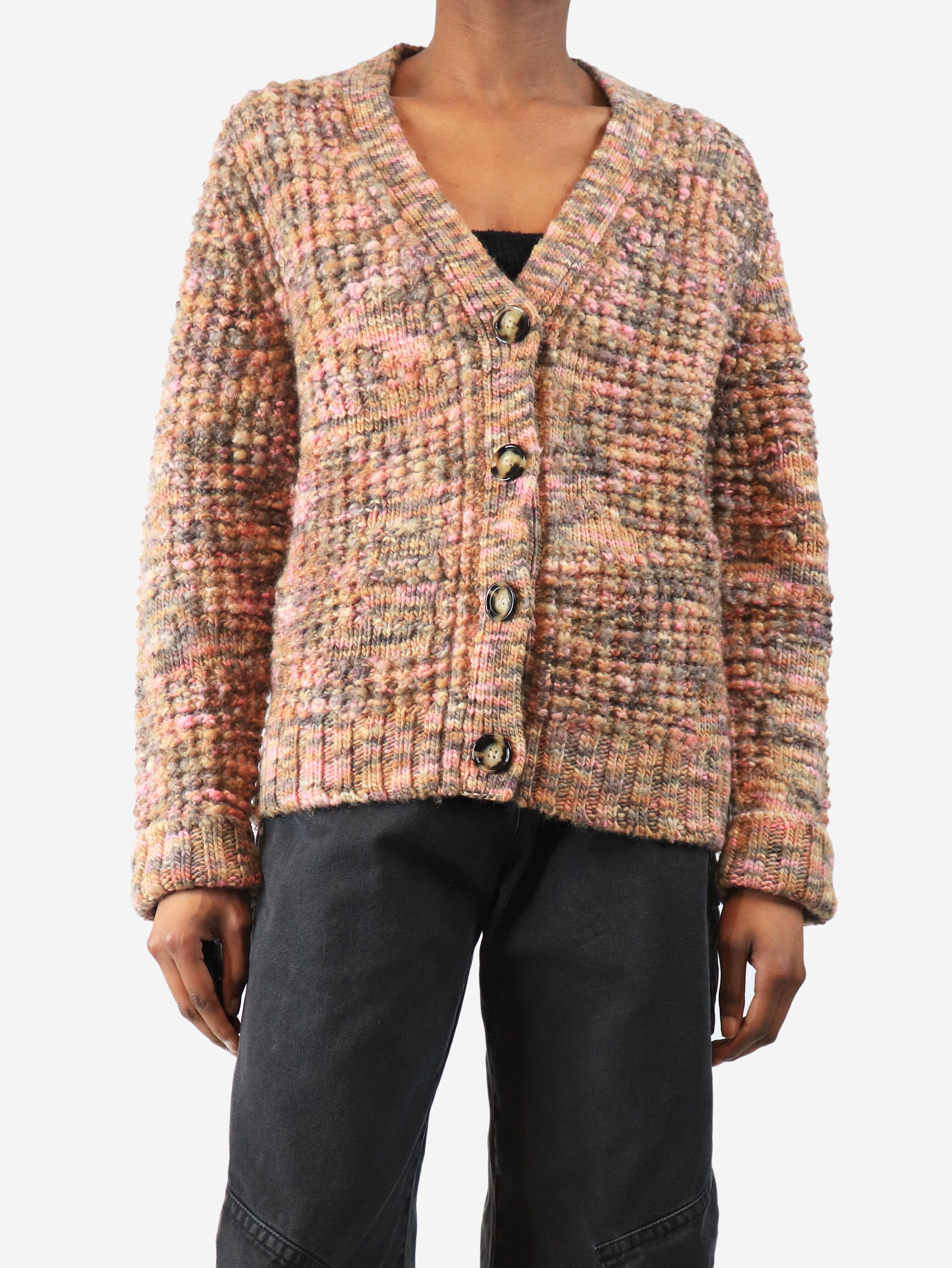 Pink Keatrice speckled-knit cardigan - size XS Knitwear Acne Studios 