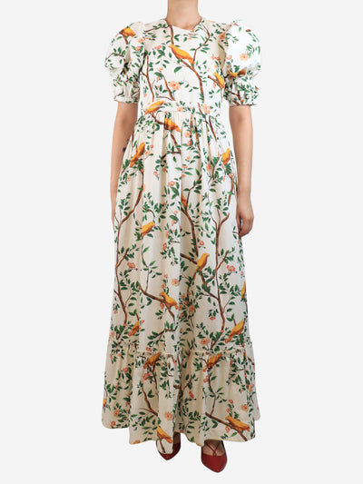 White bird and floral printed maxi dress - size M Dresses Agua Bendita 