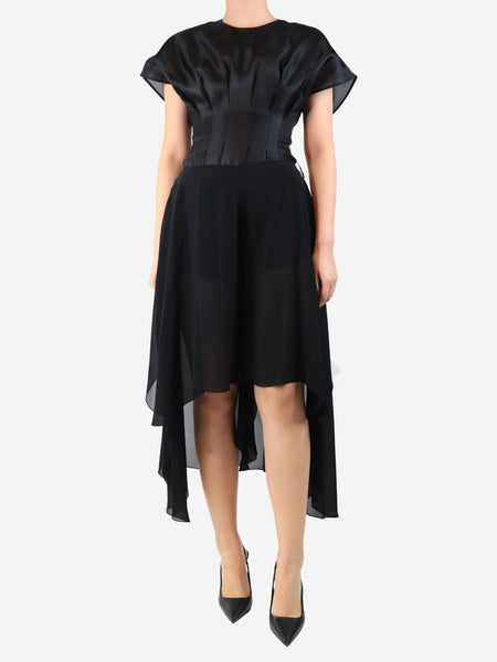 Black silk chiffon culottes - size UK 8 alternate image