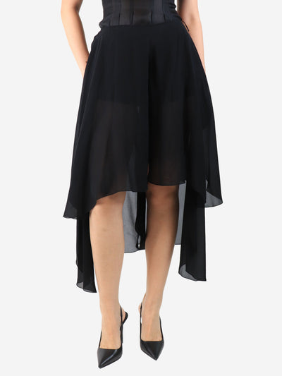 Black silk chiffon culottes - size UK 8 Trousers Chloe 