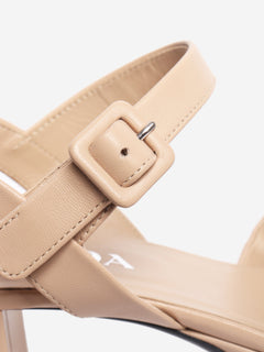 Beige quilted leather platform sandals - size EU 38 Heels Prada 