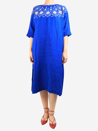 Cobalt embroidered midi dress - size S Dresses AODRESS 