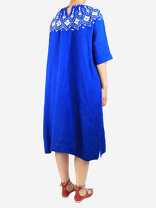 AODRESS Cobalt embroidered midi dress - size S
