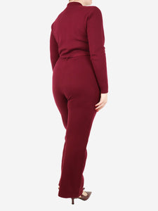 Usisi Sister Dark red belted knit jumpsuit - size L