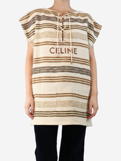 Cream striped tunic - size S Dresses Celine 
