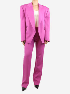 Magda Butrym Pink two-piece wool suit set - size UK 8