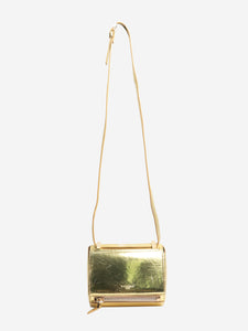 Givenchy Gold metallic leather shoulder bag