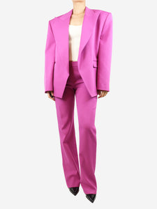 Magda Butrym Pink two-piece wool suit set - size UK 8