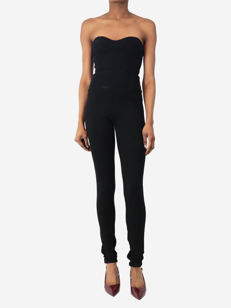 Black logo-patch leggings - size S alternate image