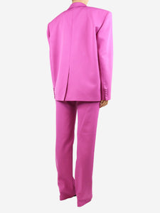 Magda Butrym Pink two-piece wool suit set - size UK 8