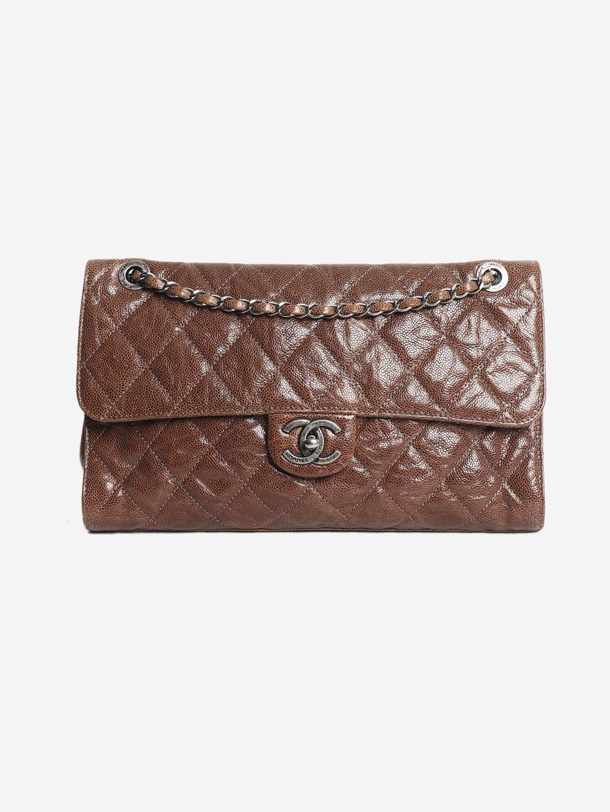 Brown 2013 jumbo caviar-quilted chain shoulder bag Shoulder bags Chanel 