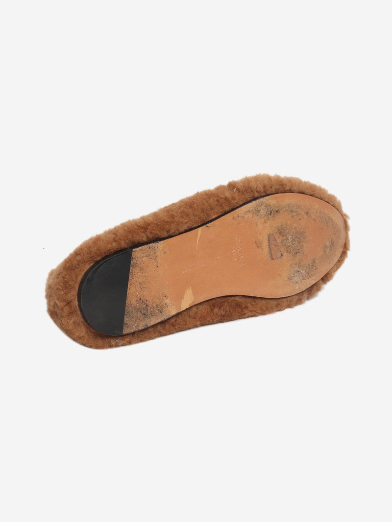Camel Resort 2018 shearling slippers - size EU 37 Flat Shoes Celine 