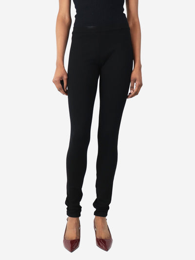 Black logo-patch leggings - size S Trousers Miu Miu 