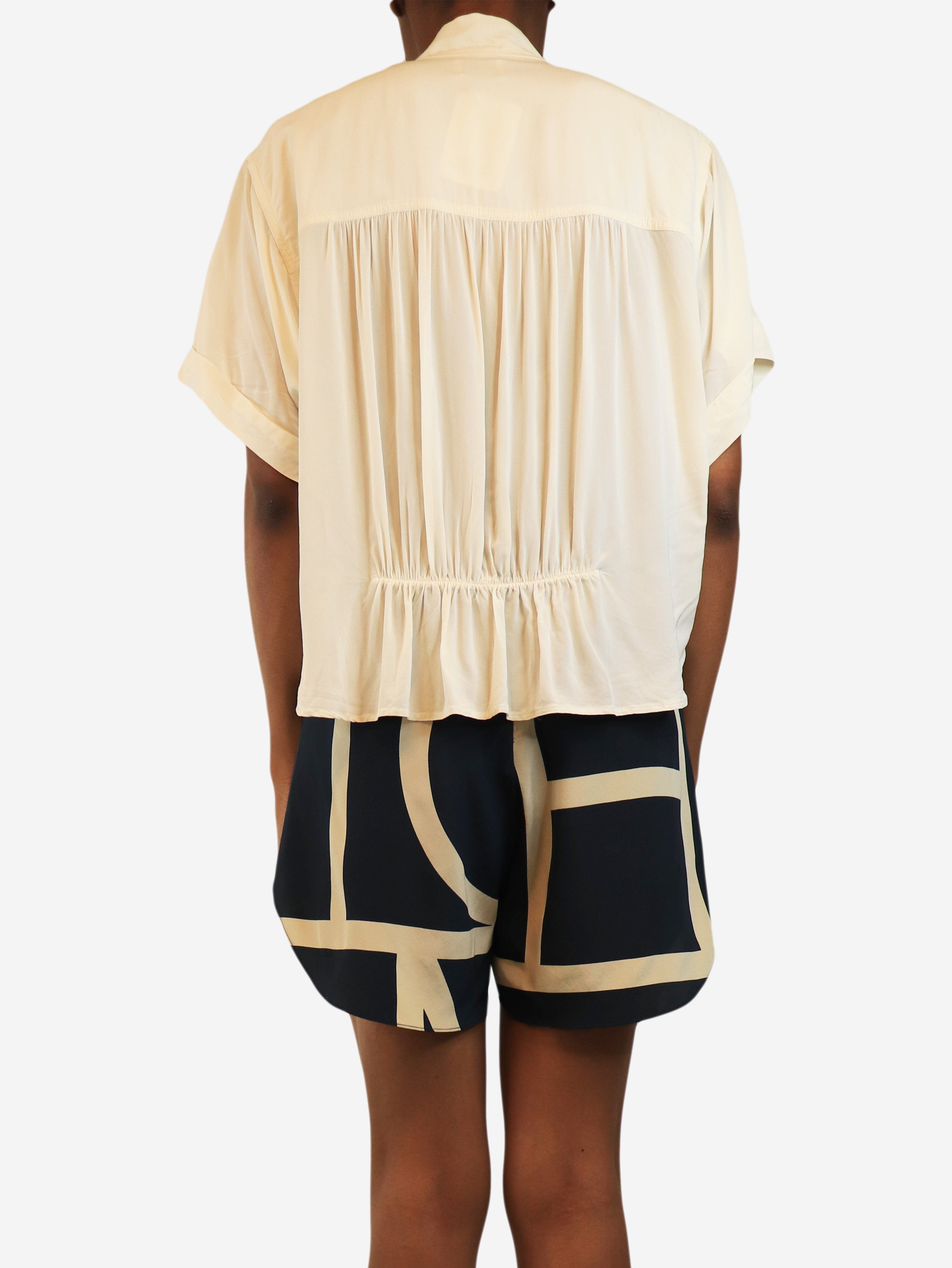 Cream chiffon gathered blouse - size UK 8 Tops Isabel Marant 