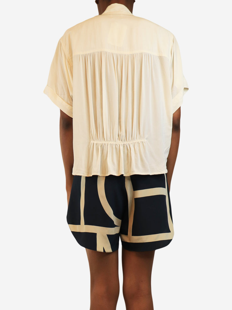 Cream chiffon gathered blouse - size UK 8 Tops Isabel Marant 