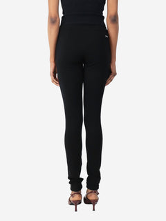 Black logo-patch leggings - size S Trousers Miu Miu 