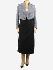 Raey Black belted wool midi skirt - size UK 8