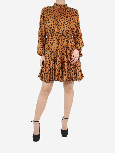 Orange leopard-print cotton mini dress - size S Dresses Rhode 