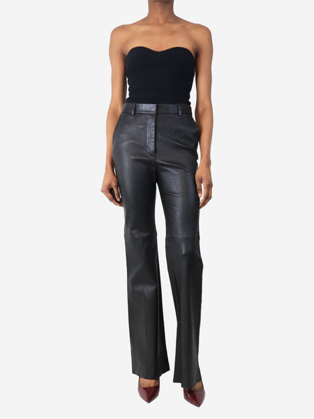 Black Tafira leather trousers - size UK 8 alternate image