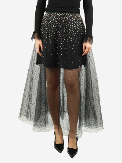 Black studded tulle midi skirt - size UK 10 Skirts Elie Saab 