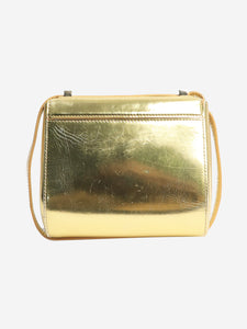 Givenchy Gold metallic leather shoulder bag