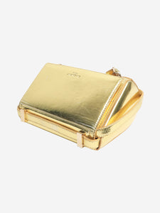 Givenchy Gold metallic leather shoulder bag