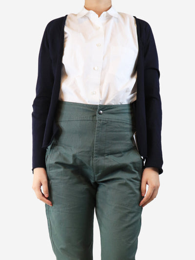 Navy blue wool-blend open cardigan - size M Knitwear Apuntob 